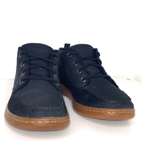 Timberland Black Canvas Sneakers with Brown Sole - Picture 3 of 8